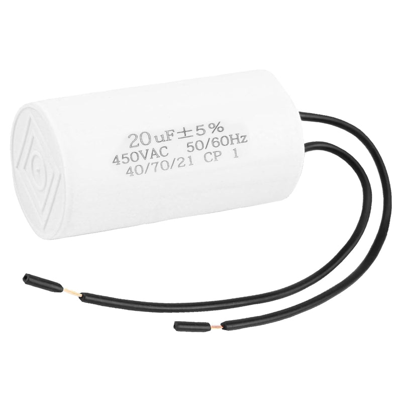 CBB60 450V 20Uf Capacitor Starting Capacitor 50/60Hz Motor Capacitor Work Capacitor Cable Start Microfarad Operation with M8 Wires for Electric Motor, Dryer, Pump, Pool, Air Conditioning