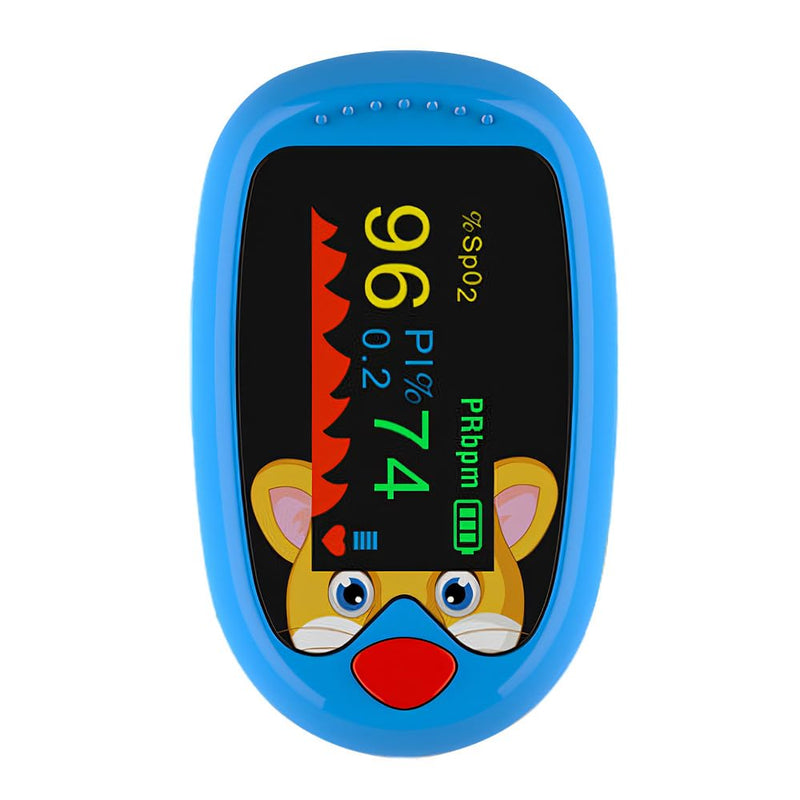 [AUSTRALIA] - Pulse Oximeter Finger Oximeter for Children with TFT Display - Portable Finger Clip SpO2 Monitor for Measuring Blood Oxygen & Heart Rate | Fast Results in 3-5 Seconds (Blue) blue 