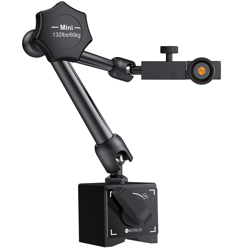 Neoteck Magnetic Tripod Measuring Stand for Dial Gauge with Central Clamping Magnetic Dial Gauge Base Stand Holder Measuring Tripod 60 kg Max. Tensile Force - Black 132 lbs (60 kg)