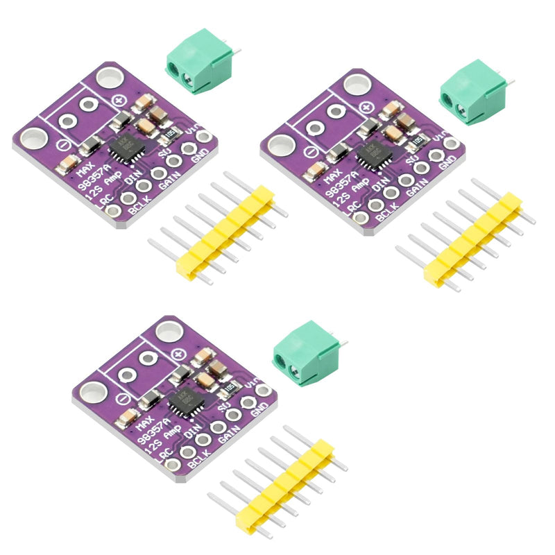 MAX98357 I2S 3W Class D Audio Amplifier Module AYWHP 3 Pieces DAC Decoder Module Audio Board I2S DAC Decoder Breakout Module Filterless Audio AMP Board for Arduino