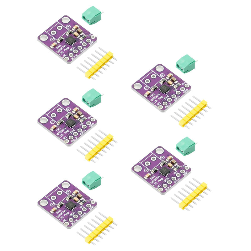 MAX98357 I2S 3W Class D Audio Amplifier Module AYWHP 5 Pieces DAC Decoder Module Audio Board I2S DAC Decoder Breakout Module Filterless Audio AMP Board for Arduino