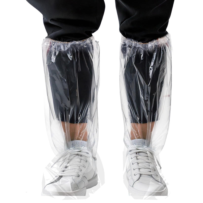 4 Pairs Disposable Boot Covers with Elastic Band, Waterproof Rain Shoe Covers, Transparent Overshoes, Waterproof, Non-Slip for Men and Women for Outdoor Camping