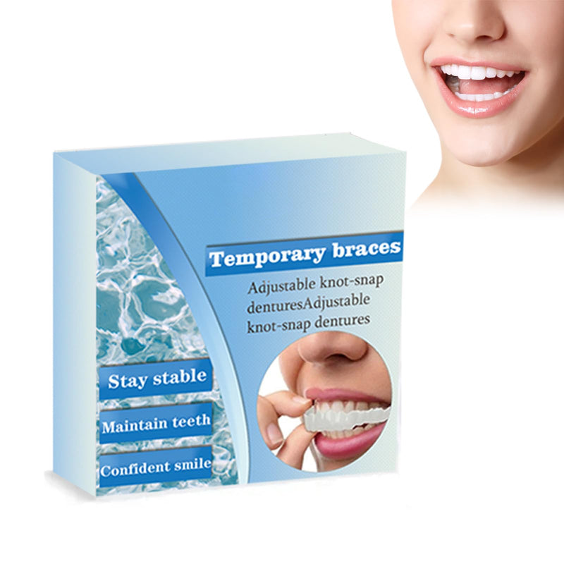 Adjustable Snap-On Denture - Temporary Mouth Guard, False Artificial Temporary Teeth Braces, Snap On Veneers for Men Women False Teeth, Silicone Non-porous Hood