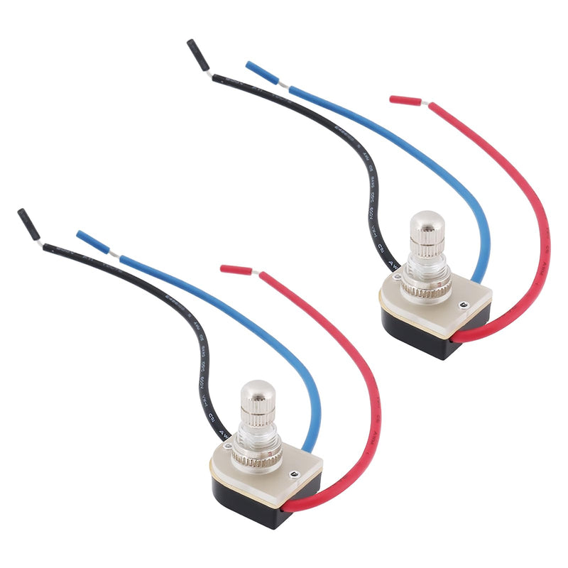 ECSiNG 2 x Rotary Switch Lamp Part 3/8 Inch Nipple 3-Way 4 Positions Adjustable Rotary Knob for Bulb Control