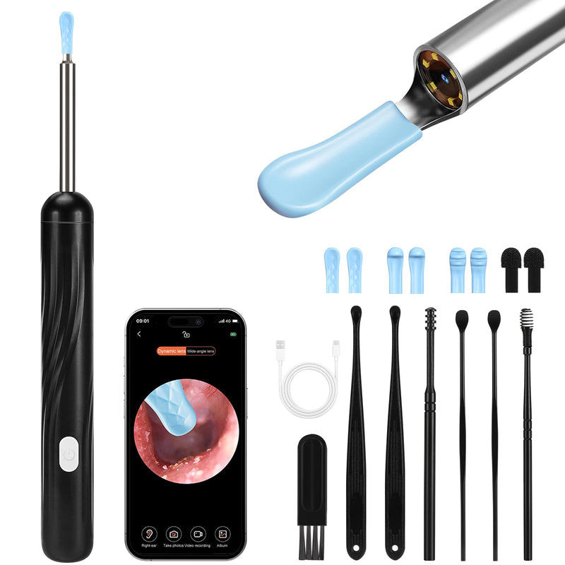 Pavlleen Ear Wax Remover Otoscope, with 6 LEDs and 3.5 mm Lens, IP67 Waterproof Otoscope, 360° Wide Angle Otoscope Camer, WiFi Ear Cleaner, Ear Cleaning for iPhone, iPad and Android Smartphones