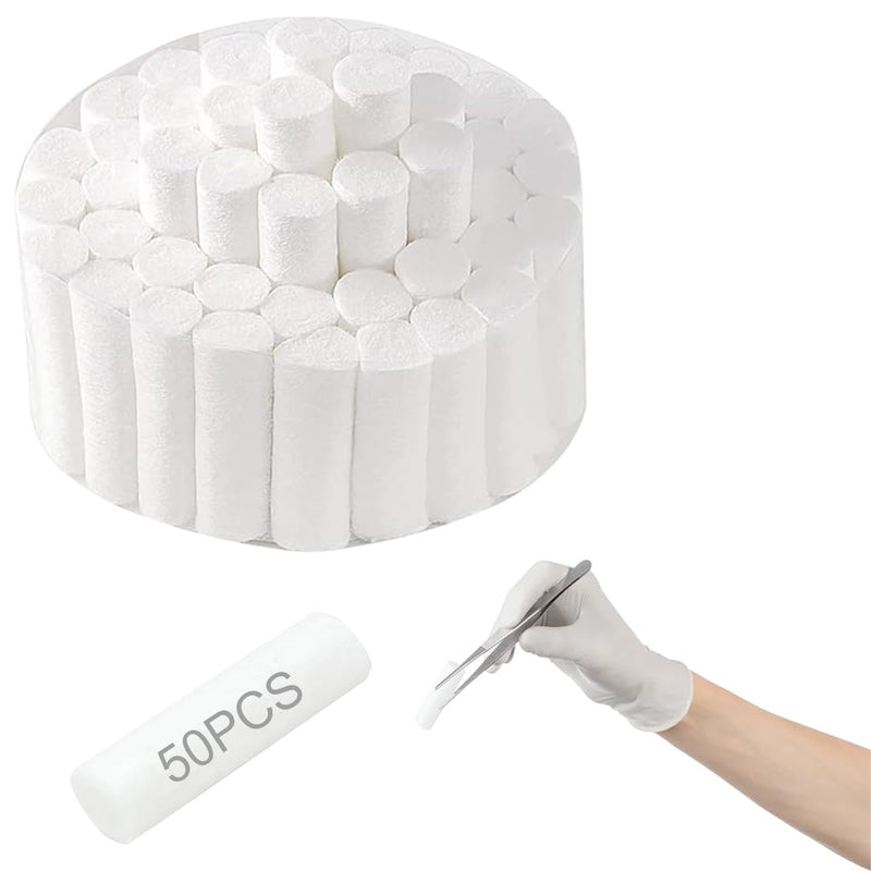 [AUSTRALIA] - YAYNO Pack of 50 Nosebleed Stoppers Nose Stoppers Nampons Against Nosebleeds Absorbent Cotton Rolls Soft Gauze Rolls Stop Plugs for Bloody Nose Teeth Mouth 