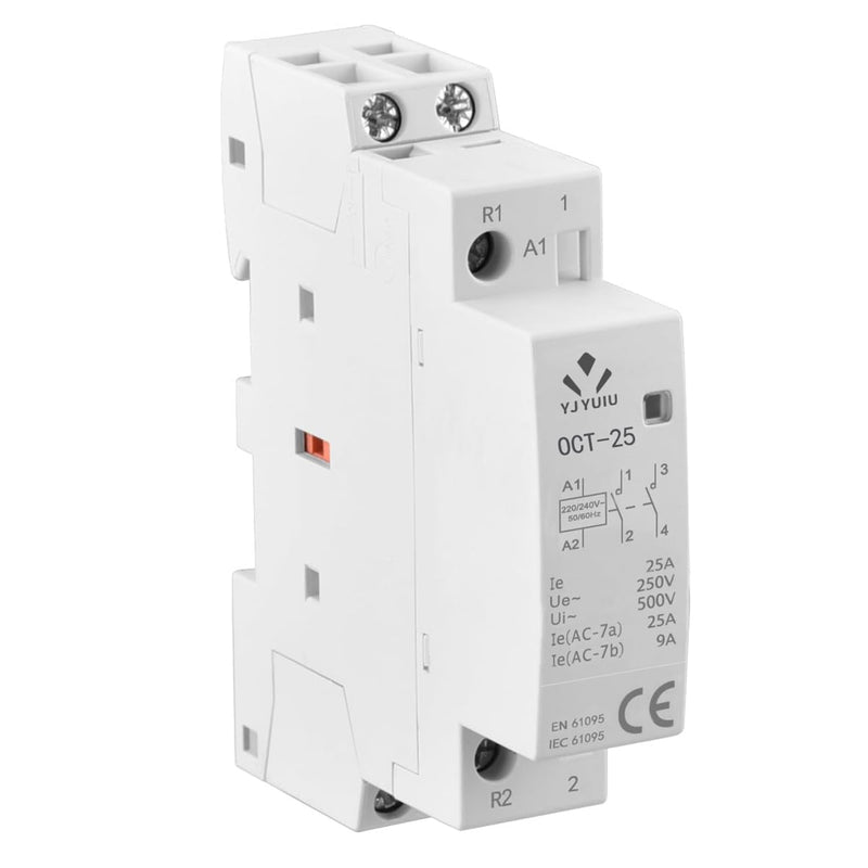 [AUSTRALIA] - YJYUIU AC Contactor, 2-Pole, 25A, AC 220V/240V, 50/60Hz, DIN Rail 35mm (OCT25 2NO) OCT25 2NO 