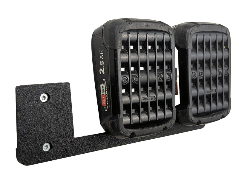 Wall Mount for 3 x Bosch 18 V Batteries Compatible with PBA Batteries from the Green Home & Garden Series - Black - Space Saving & Stable - Made in Germany | Xebtec (for 3 Batteries) für 3 Akkus