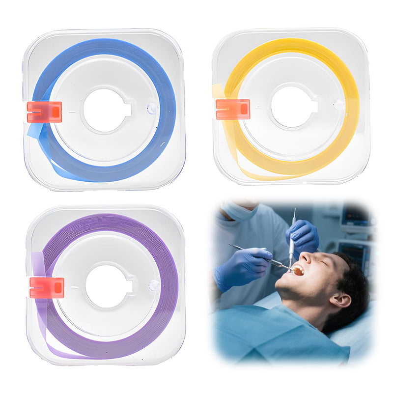 [AUSTRALIA] - 3 Bands, Tooth Sandpaper, Interdental Sandpaper, Colourful Tooth Sandpaper for Spaces, Tooth Polishing Strips, Dental Polishing Strips, Teeth Polishing for Spaces (4 mm x 6 m) 