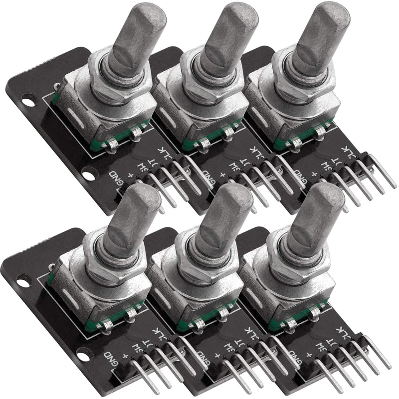 GERUI 6 x KY-040 Rotary Encoder, Rotary Encoder Module Compatible with Arduino, 360 Degree Rotary Encoder, Potentiometer, Digital Pulse Output Electronic Building Blocks