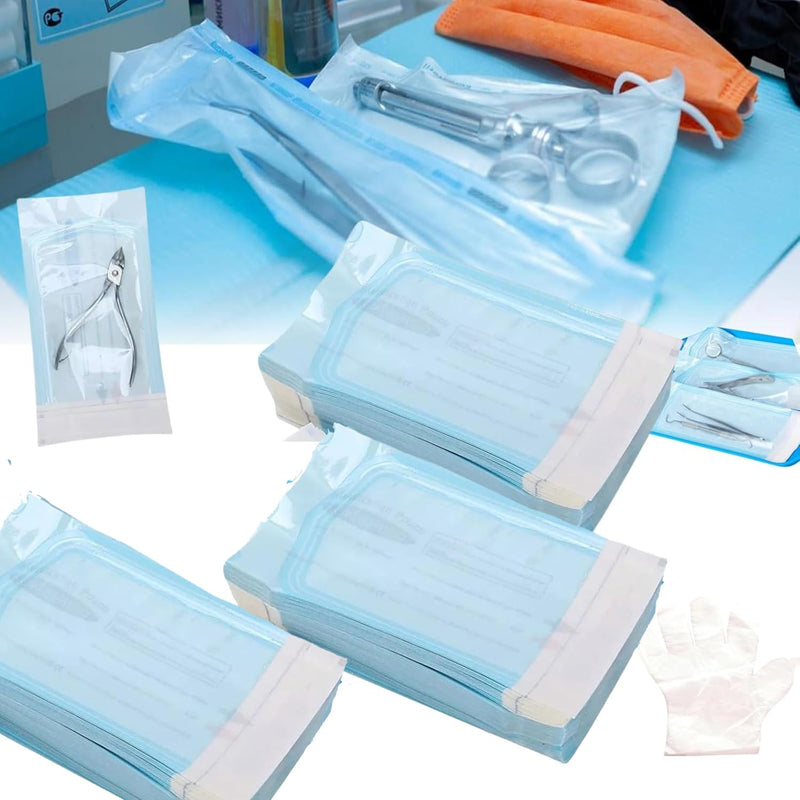 Sterilisation Bag, Self-Sealing Sterilisation Bag, 150 Pieces Disposable Sterilisation Bags, Sterilisation Bags, Self-Adhesive, Sterilisation Bag for Autoclave, Sterilisation Bag 90X260mm*150pcs