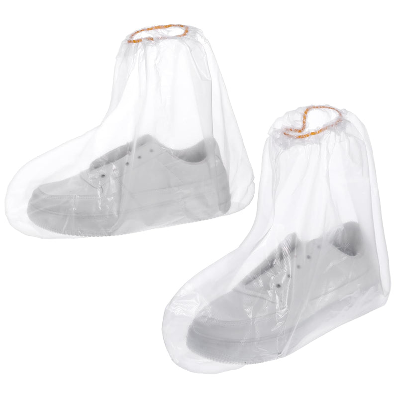 [AUSTRALIA] - 10 Pairs Rain Shoe Covers with Elastic Band, 30 x 28 cm Disposable Boot Covers for Outdoor Camping, Transparent Overshoes, Waterproof, Non-Slip for Men and Women, Child, Transparent 