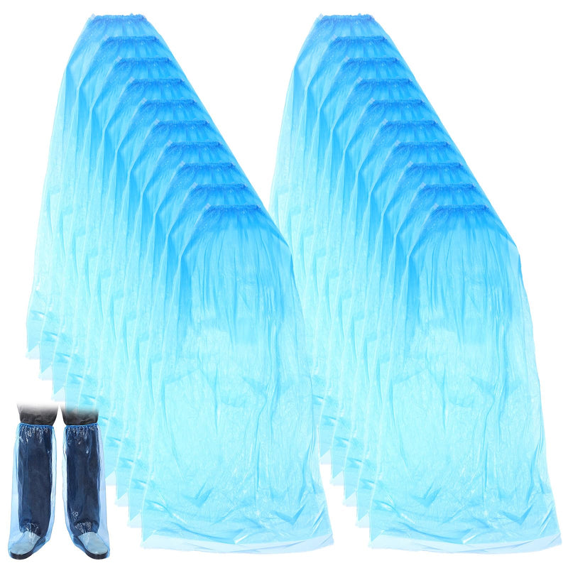 Ptwola Pack of 20 (10 Pairs) Shoe Covers Disposable Waterproof Shoe Covers Reusable Transparent Shoe Covers for Indoor Use on Rainy Days for Men and Women
