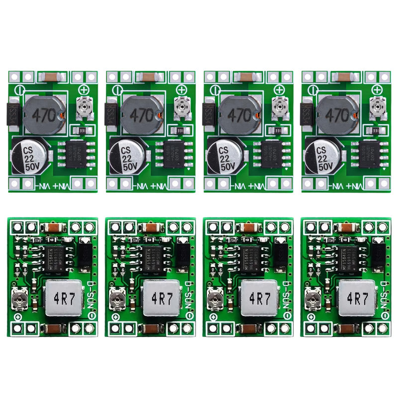Buck Converter Pack of 8 Mini Step Down Converter Module, Step Down Converter Buck Converter MP1584EN 4.5-28V to 0.8-20V DC-DC Converter Module, 24V to 12V 9V 5V 3V Step Down Adjustable Converter
