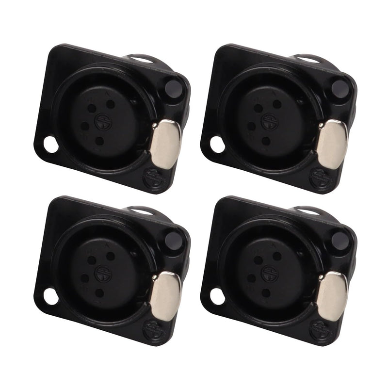 [AUSTRALIA] - Enwye 4 XLR 4 Pin Female Panel Mount Sockets Suitable for Recording Studios, Mixers, Sound Systems etc 