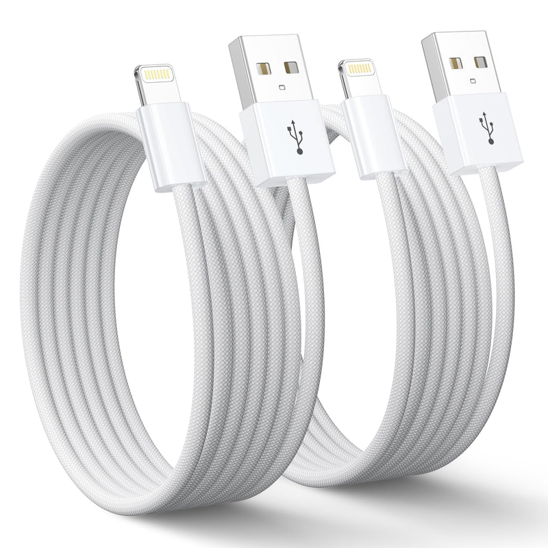 [AUSTRALIA] - iPhone Charging Cable Lightning Cable 2 Pack 1 m, MFi Certified iPhone Fast Charging Cable USB to Lightning Cable for iPhone 14 13 12 11 Pro Max Mini XS XR X 8 8 Plus 7 6 6s Plus SE2020 1 m + 1 m White 
