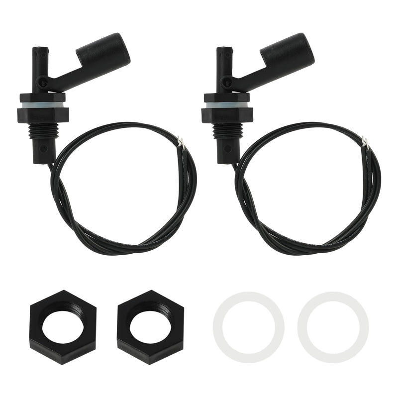 2 Pieces Water Level Sensor, Side Mounted Liquid Float Switch with Spring Wire Connector, PP Level Switch for Tank, Pool, Aquarium, Water Level Sensor for Hydroponics, Garden