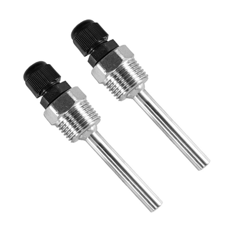 Belvanr 2 pieces 8 x 50 mm immersion sleeve, stainless steel immersion sleeve G 1/2 inch thread for temperature sensor, protective tube for temperature sensor, immersion protection tubes for