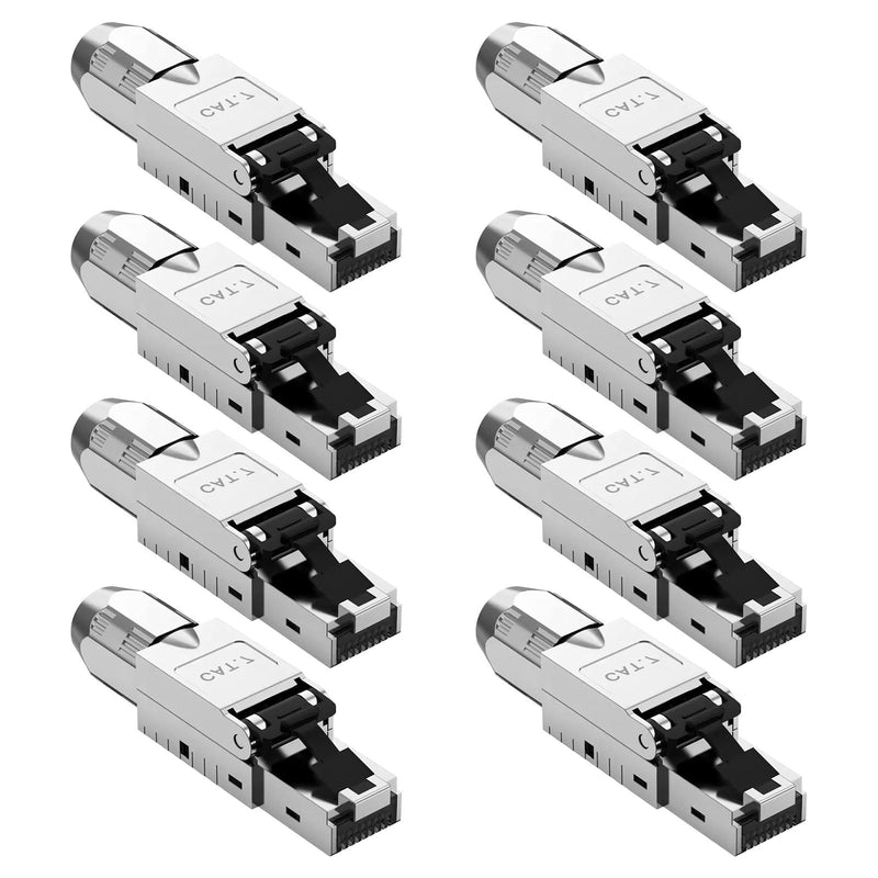 [AUSTRALIA] - RUIZHI Pack of 8 10 Gbps RJ45 CAT7 Network Connectors LAN Connector Cat 7 Tool-free for Patch Cable Installation Cable CAT7 CAT6A 