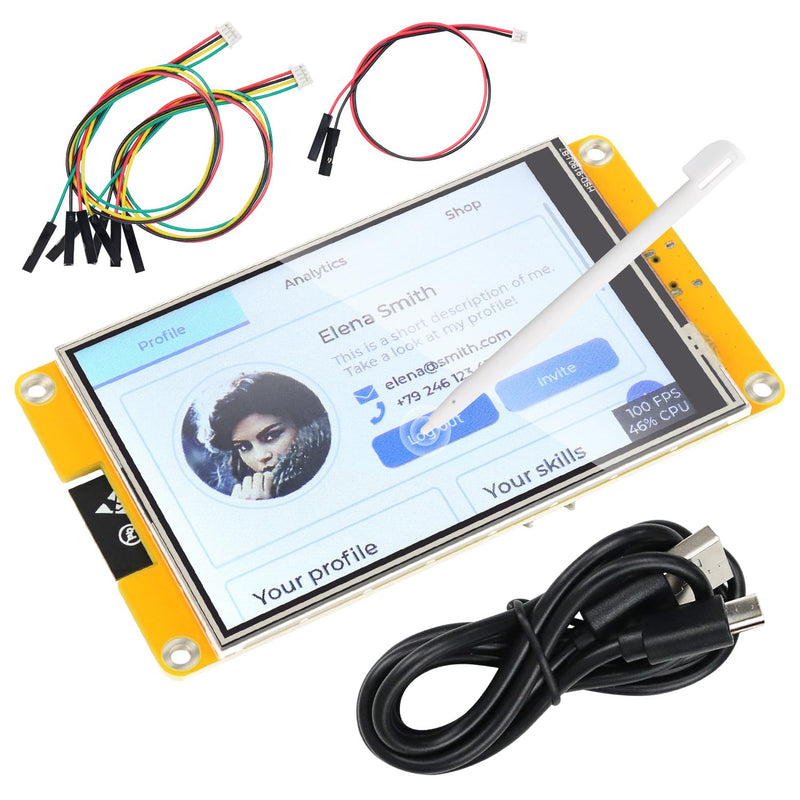 Freenove ESP32 Display CYD, 4.0 Inch Touchscreen Monitor, 320x480 Pixel TN TFT LCD Screen ST7796 Driver, Dual-core 32-bit 240 MHz Microcontroller WiFi+BT, C Code LVGL Example Projects Tutorial 4.0 Inch ST7796 TN Touch