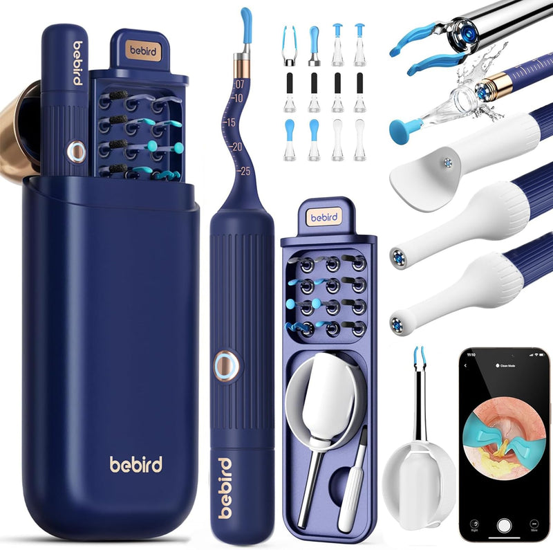 Ear Wax Remover Otoscope, Ear Wax Removal Camera Light Tool Set, HD Flexible Ear Cleaner, Painless Visual Tweezers Remover, for Ears/Nose/Neck Examinations, for Adults/Children