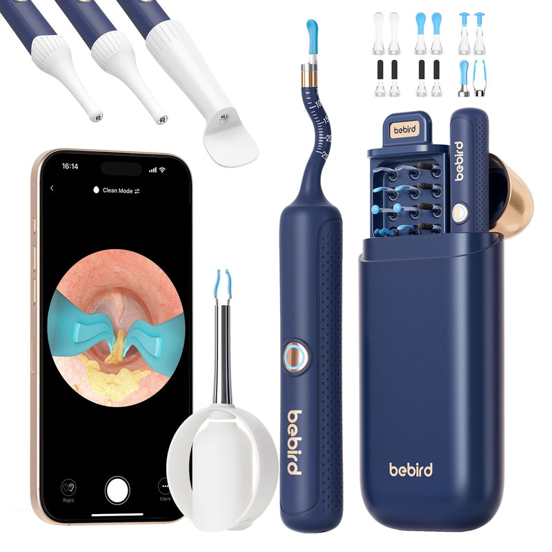 Bebird Ear Wax Remover Otoscope, 1920P HD Flexible Ear Cleaner Camera with Tweezers, Ear Cleaner Camera with Replacement Tips for Ears/Nose/Neck Examinations, Otoscope Ear for Adults, Children Blue