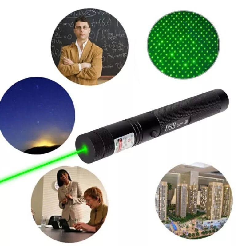 Green Laser Pointer High Power Tactical Flashlights, Long Range 20000 Feet Powerful Flashlight with Laser Pointer, USB Rechargeable Laser Pointer for Presentations