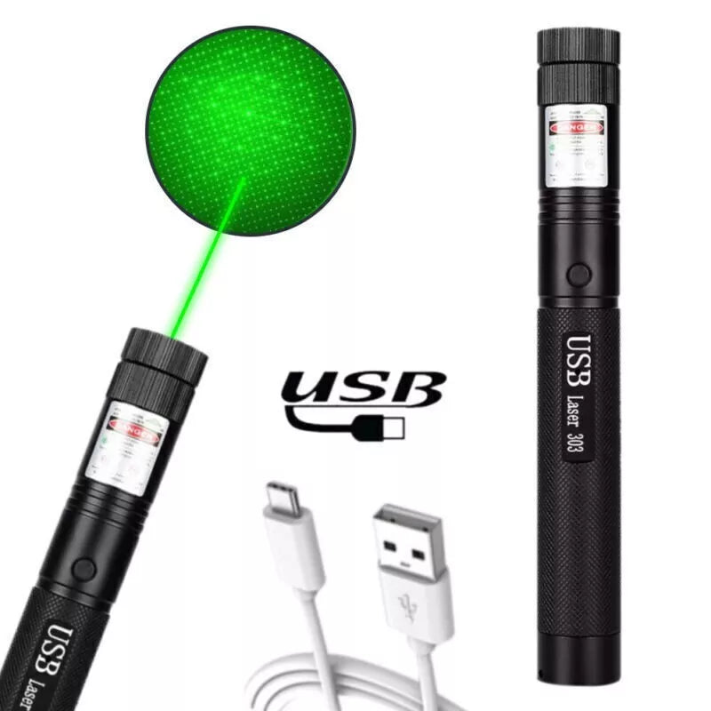 Green Laser Pointer High Power, Long Range High Power Laser Pointer, Rechargeable Pointer, Strong Lazer Pointer for Teaching Outdoor USB Rechargeable Laser Pointer Pen