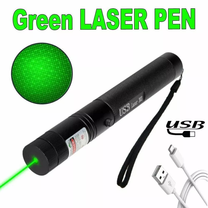 Green Laser Pointer High Power Tactical Flashlights, Long Range 20000 Feet Powerful Flashlight with Laser Pointer, USB Rechargeable Laser Pointer for Presentations