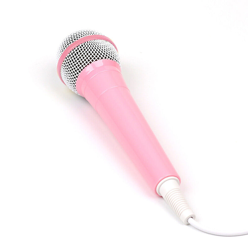 Kakutoy Wired Kids Karaoke Microphone Toy Handheld Dynamic Microphone 3.5mm Microphone Function Jack Cable Compatible with Children Karaoke Singing Machine (Pink) pink