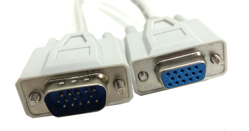 Micro Connectors, Inc. 6 feet HD15 Male to Female VGA 1024 x 768 Extension Cable (M05-110)