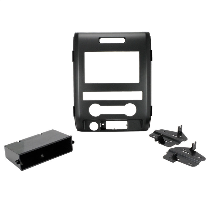 Scosche FD1438B Compatible with 2009-12 Ford F-150 XL , ISO Double DIN & DIN+Pocket Dash Kit, Black