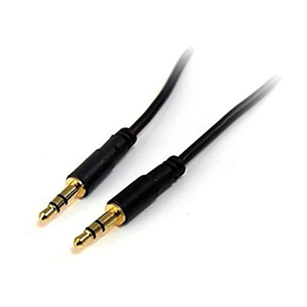 StarTech.com 6 ft Slim 3.5mm Stereo Audio Cable - M/M - 3.5mm Male to Male Audio Cable for Your Smartphone, Tablet or MP3 Player (MU6MMS) Black Straight