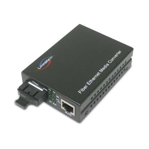 Linkskey 100TX to 100FX Single-Mode SC Fiber Converter (LKS-FCS22C-60) Fast Ethernet 60 km