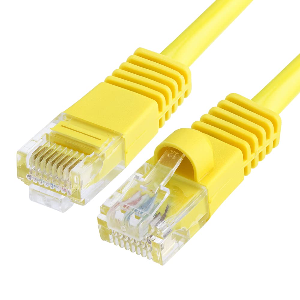 Cmple Cat5e Network Ethernet Cable - Computer LAN Cable 1Gbps - 350 MHz, Gold Plated RJ45 Connectors - 75 Feet Yellow 75FT