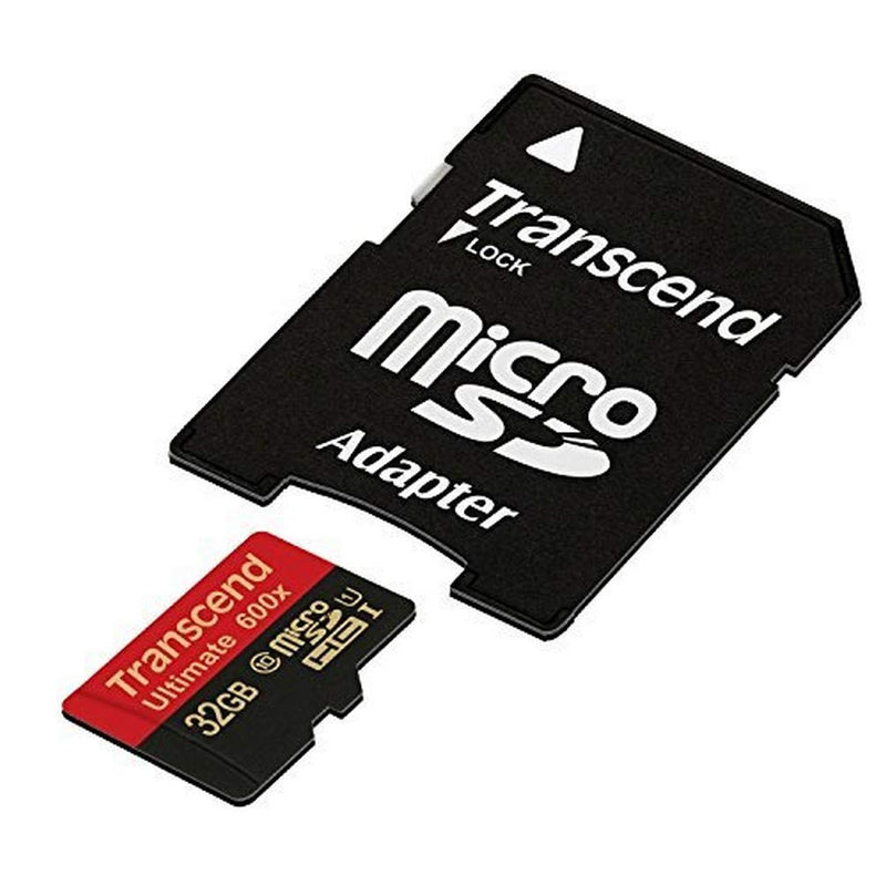 Transcend 32 GB microSDHC Class 10 UHS-I Memory Card with Adapter 90 MB/S (TS32GUSDHC10U1) 32GB