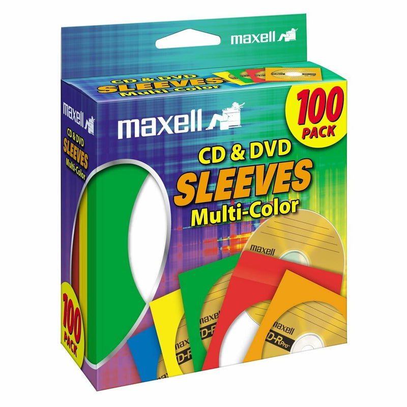 1 - CD/DVD Storage Sleeves (100 pk; Colors), Heavy-duty paper with clear plastic window, Fits 12cm formats, 190132 - CD403