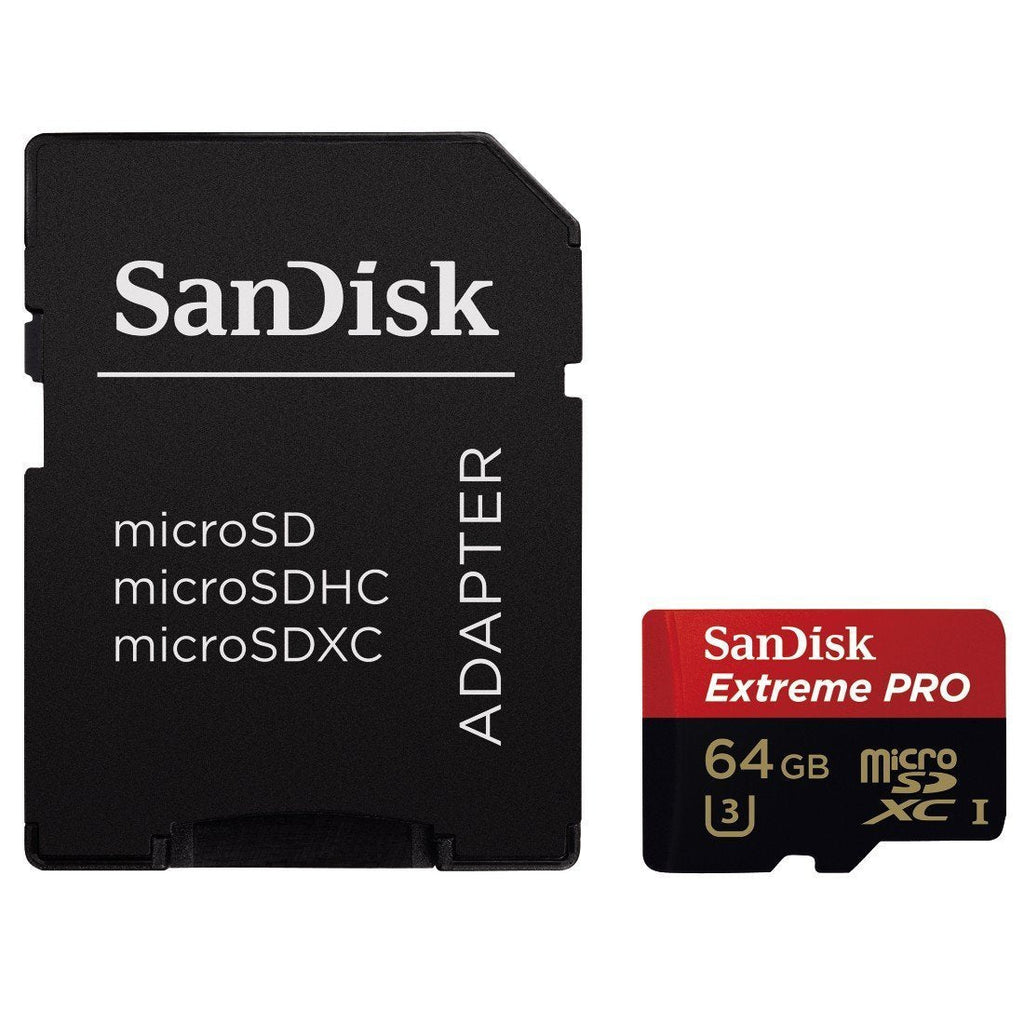 SanDisk Extreme PRO 64GB UHS-I/U3 Micro SDXC Memory Card Speeds Up To 95MB/s With 4K Ultra HD Ready-SDSDQXP-064G-G46A Standard Packaging