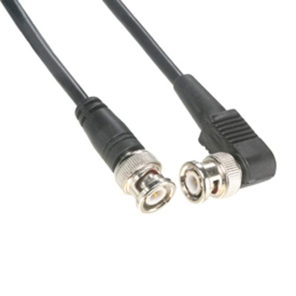 Amphenol CO-058BNCRBNC-001 Black BNC Male to BNC Right Angle Male Coaxial Cable, RG58, 50 Ohm, 1'