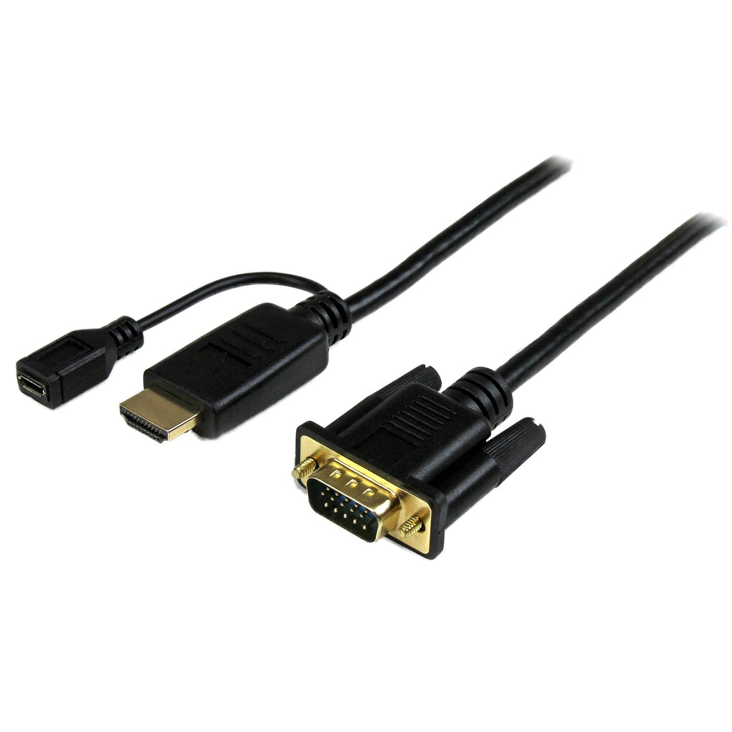 StarTech.com HDMI to VGA Cable - 3 ft / 1m - 1080p - 1920 x 1200 - Active HDMI Cable - Monitor Cable - Computer Cable (HD2VGAMM3) HDMI to VGA Cable - 3ft / 1m