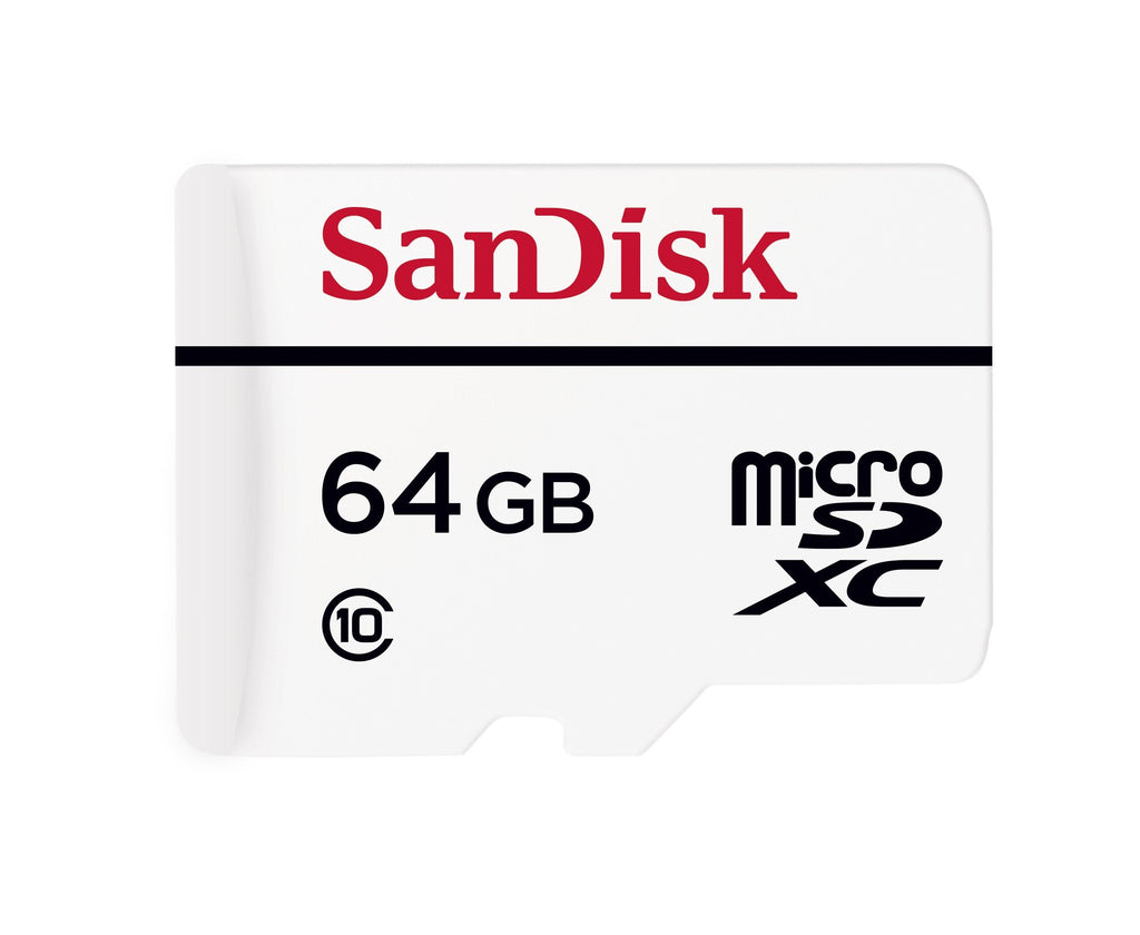 SanDisk High Endurance Video Monitoring Card with Adapter 64GB (SDSDQQ-064G-G46A), White 64 GB