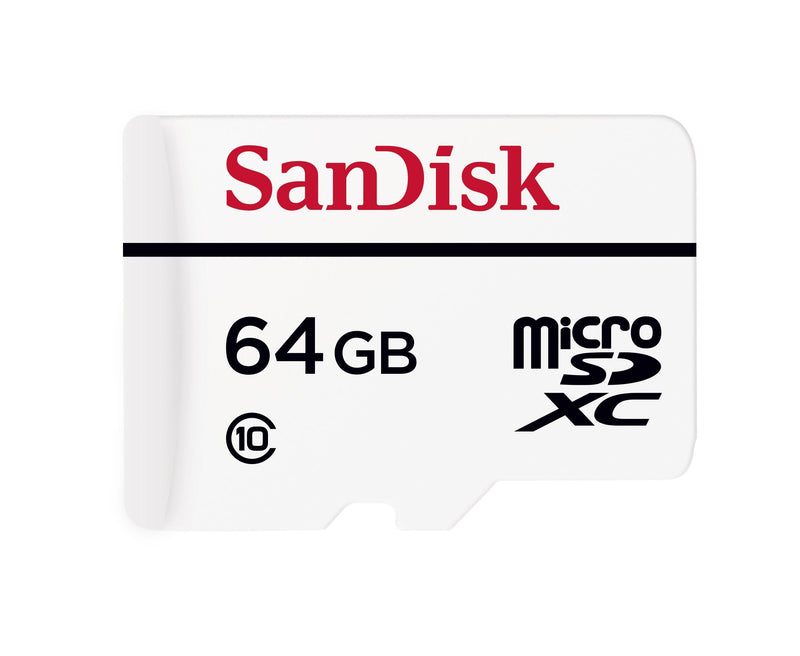 SanDisk High Endurance Video Monitoring Card with Adapter 64GB (SDSDQQ-064G-G46A), White 64 GB