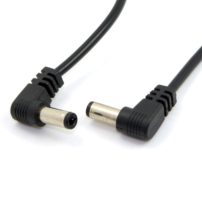 chenyang CY DC Power 5.5 x 2.1mm / 2.5mm Male to 5.5 2.1/2.5mm Male Plug Cable Right Angled 90 Degree 24AWG 60cm