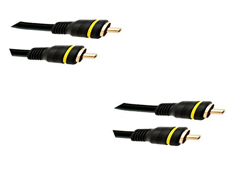 2 Pack, Composite Video Cable, RCA Male, Gold plated Connectors, 12 Feet, CNE499210 2 Pack