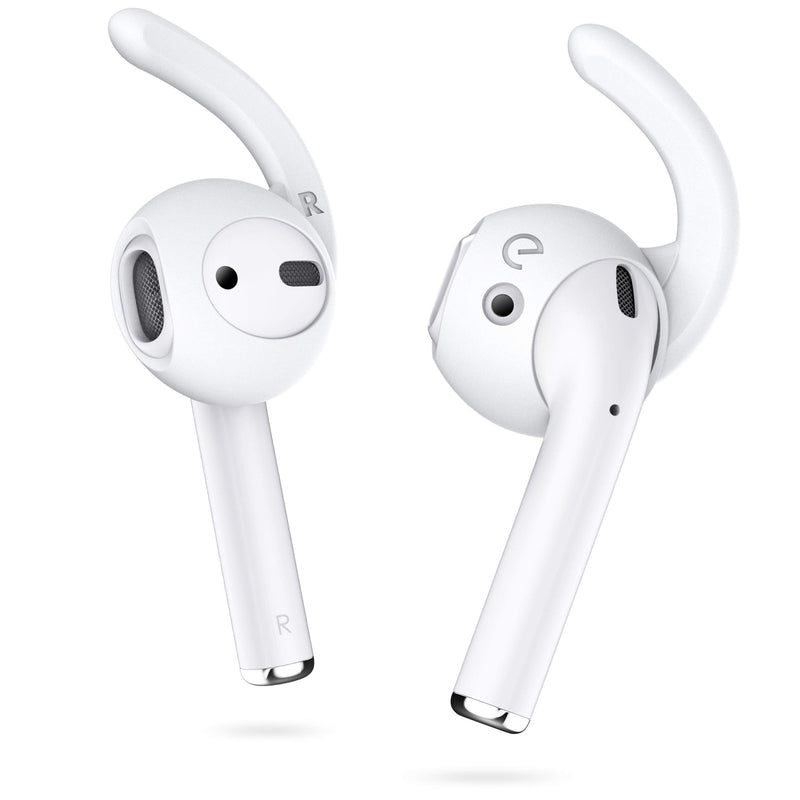 KeyBudz EarBuddyz 2.0 Ear Hooks and Covers Accessories Compatible with Apple AirPods or EarPods Headphones/Earphones/ Earbuds (3 Pairs) (Clear) Clear