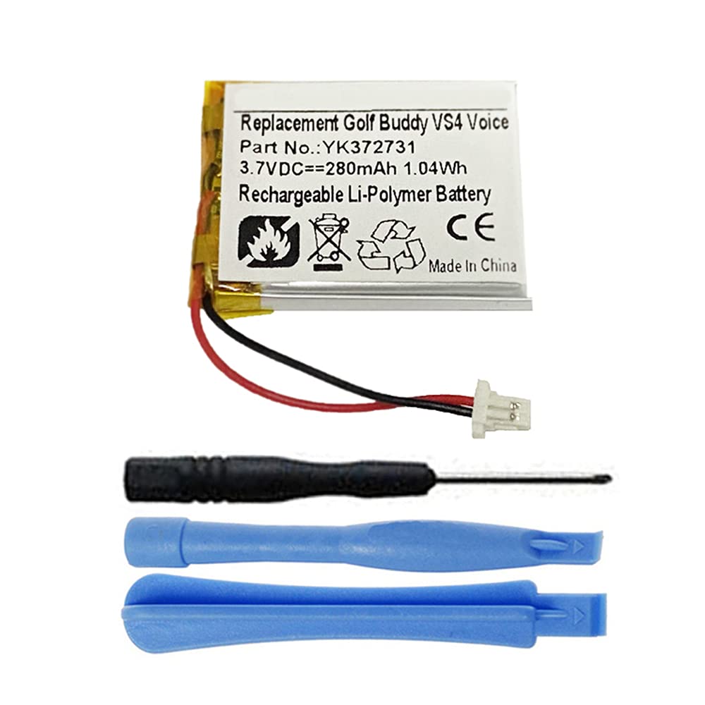 280mAh YK372731 Battery Replacement Compatible with Golf Buddy Voice, Voice+, Voice VS4, Voice 2 Talking GPS Range Finder with Free Installation Tools