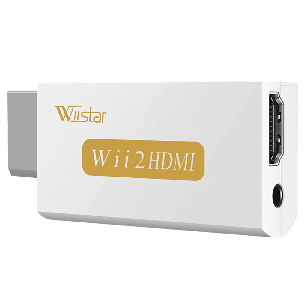 Wii to HDMI Converter Adapter 1080P with 3.5mm Jack Audio Output Supports All Wii Display Modes Compatible with Wii U, HDTV, Monitor