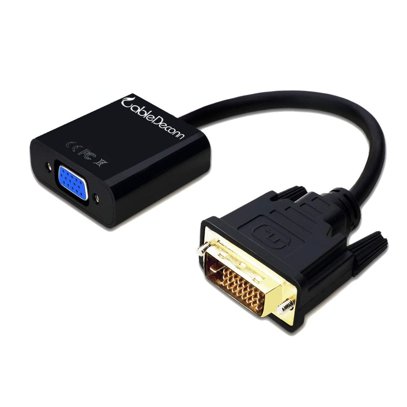 CableDeconn Active DVI-D Link 24+1 Male to VGA Female M/F Video Cable Adapter Converter