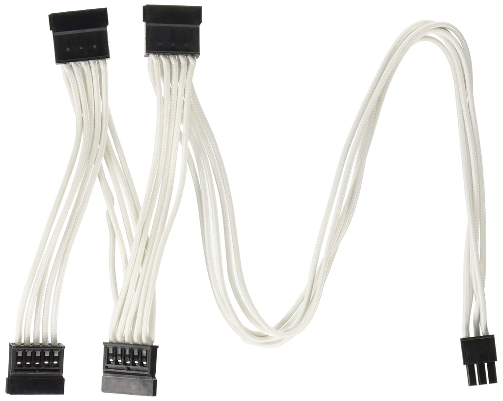 Corsair CP-8920189 Premium Individually Sleeved SATA Cable, White, for Corsair PSUs