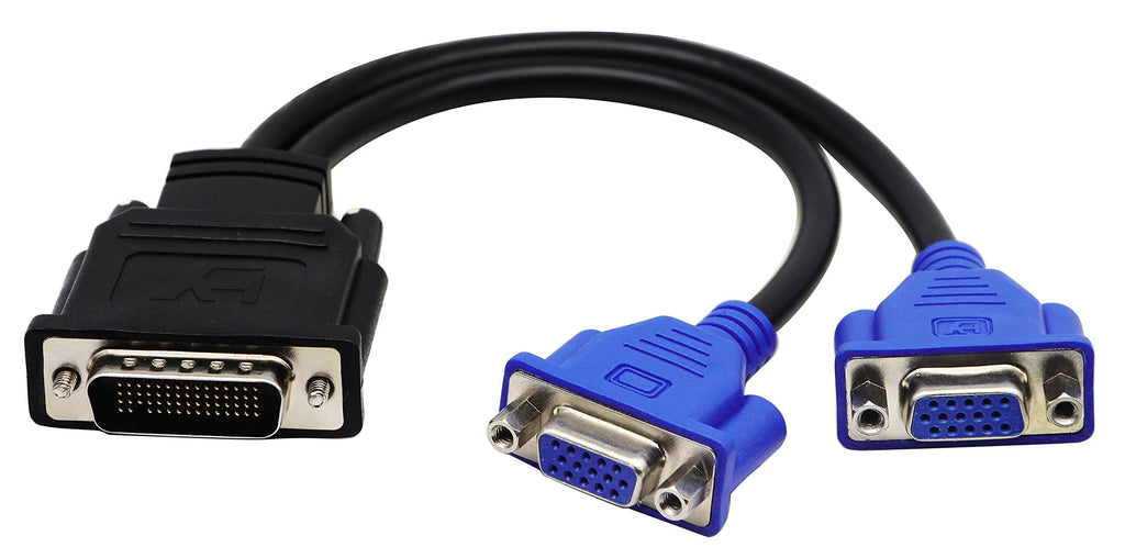 zdyCGTime DMS-59 59-Pin Male to Dual VGA Female Y Splitter Video Card Adapter Cable for Matrox Molex ATI Nvidia Lenovo Hp Dell Computer-10inch